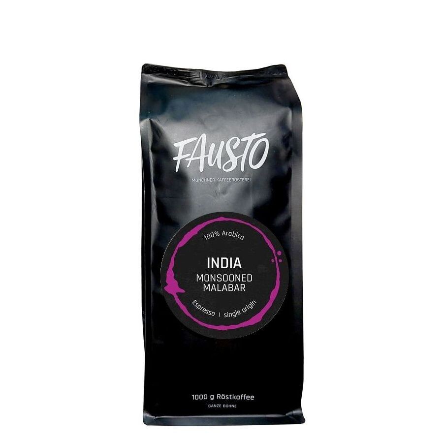 Fausto India Monsooned Malabar 1kg ganze Kaffeebohnen Packun